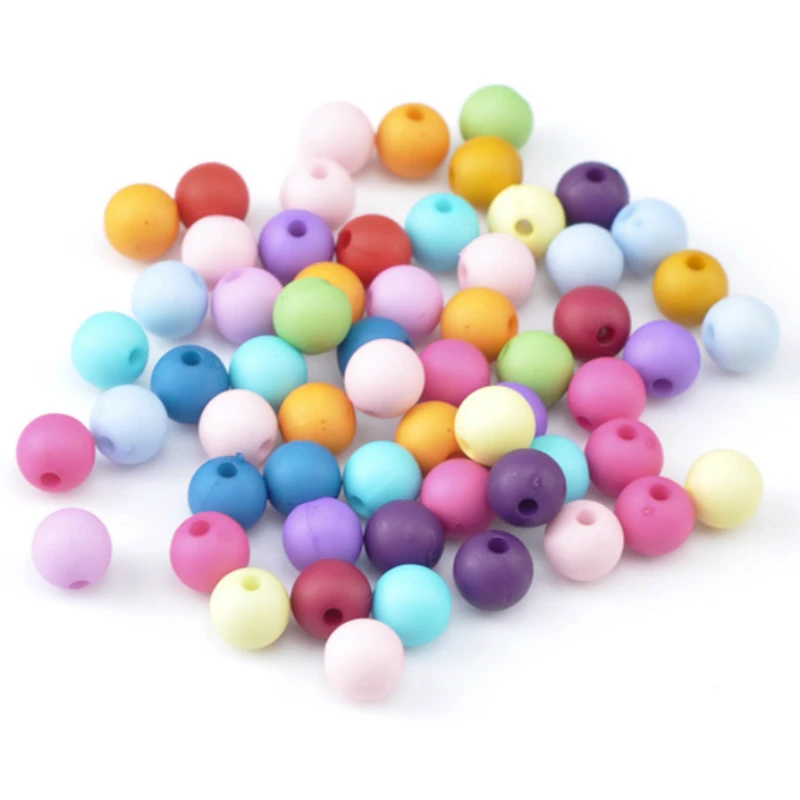 DoreenBeads 300 Шт. Смешанные Круглые Акриловые Шарики Прокладки бусинки 8 мм (3/8 &quot)