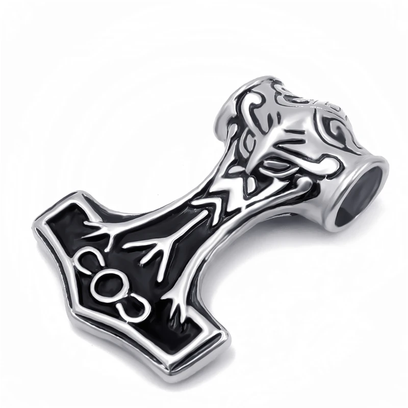 Мужское ожерелье с подвеской серебряный черный миф Молот Тора скандинавские Magick