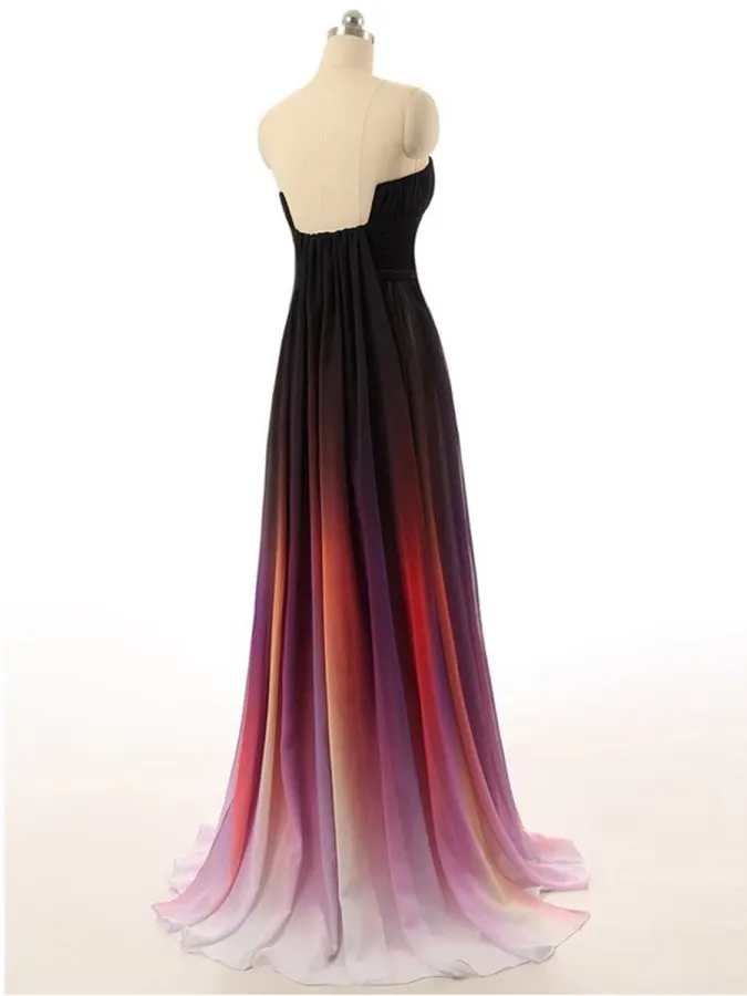 Vestidos De Novia 2020 Плиссированное без бретелек выцветающее длинное вечернее платье