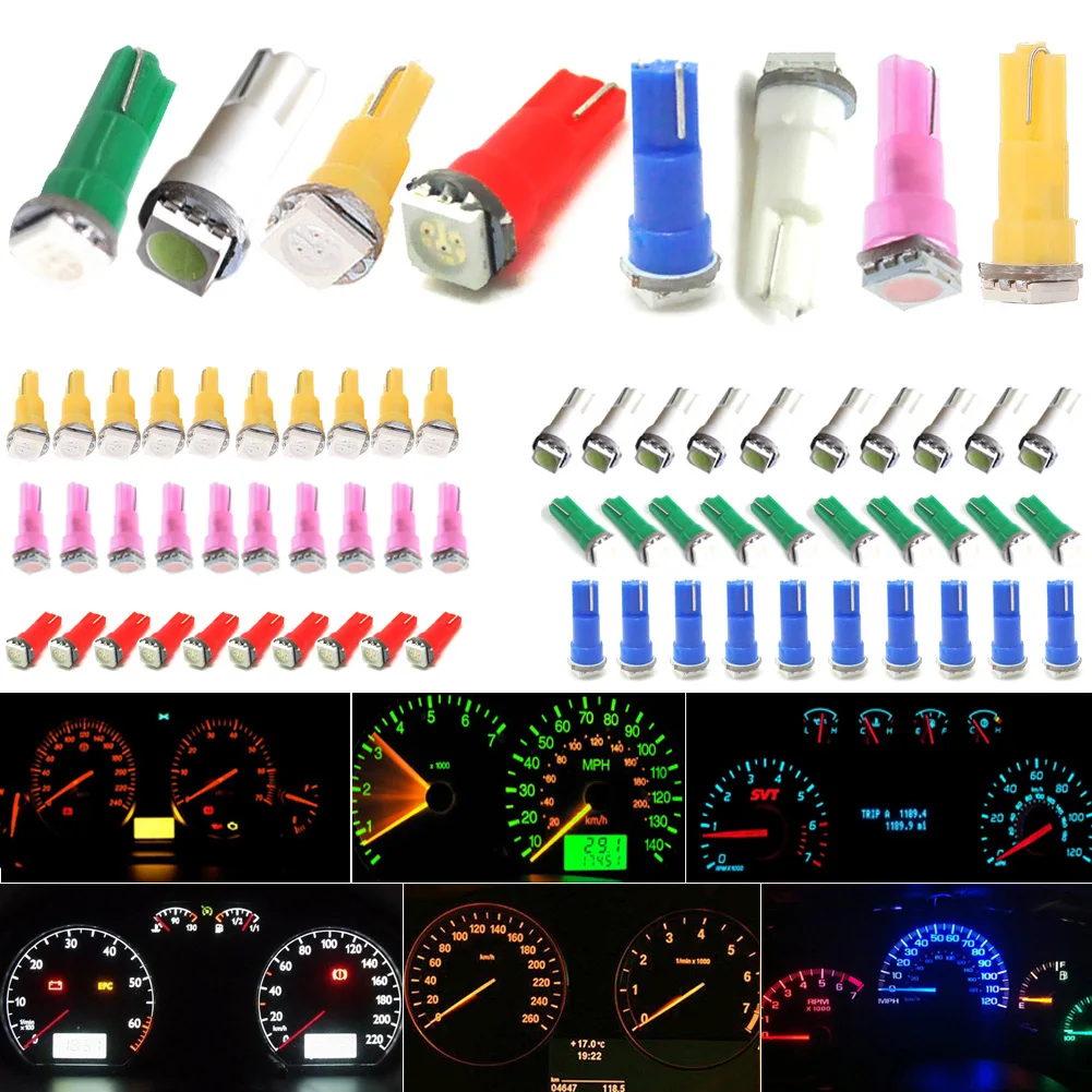 Новый 10 шт. T5 17 37 73 74 SMD 5050 инструмент: клин приборной панели автомобиля