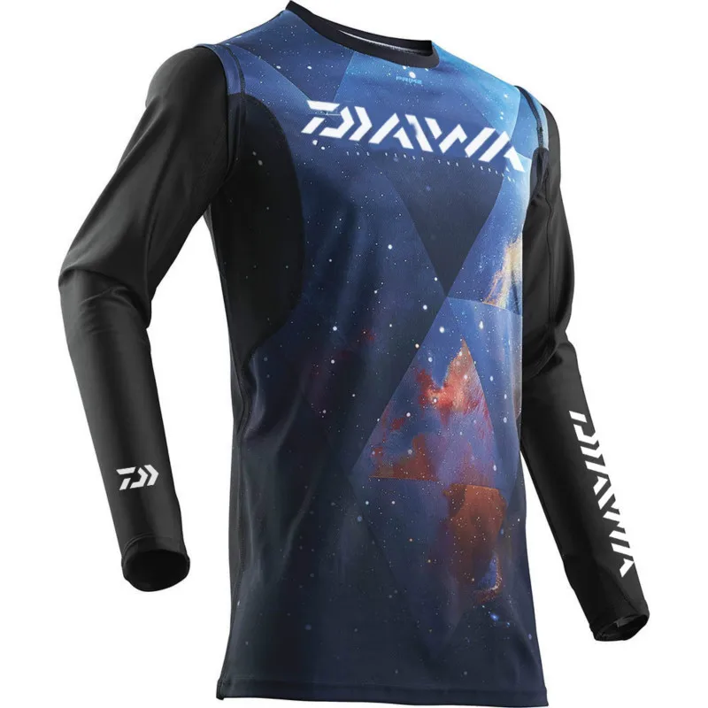 DAIWA одежда для рыбалки летнее пальто с длинными рукавами и защитой от холода, защита от солнца, быстросохнущие дышащие рубашки для рыбалки - Цвет: Light blue