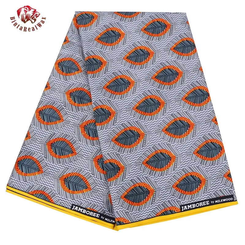 

Ankara African Polyester Wax Prints Fabric 2019 new bintarealwax High Quality 6 yards African Fabric for Party Dress FP6196
