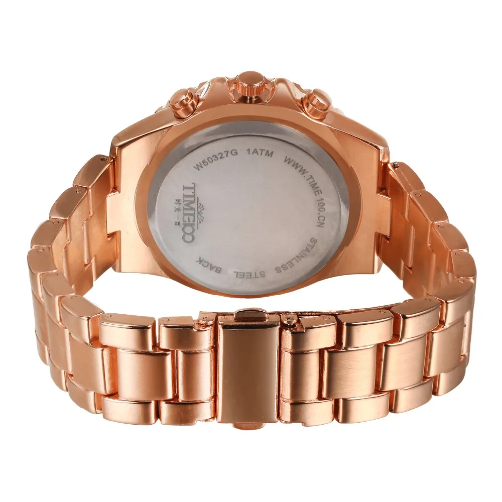 TIME100 Мужские наручные часы Кварцевые Бизнес Часы Ремешок Из Нержавеющей Стали