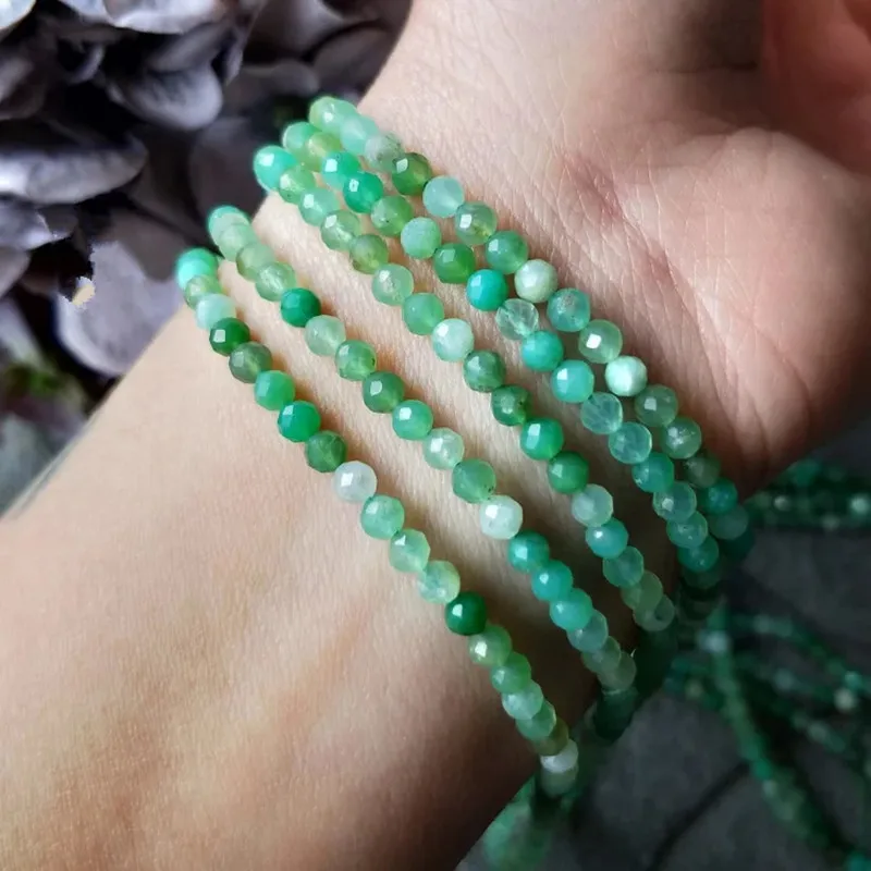 Круглые граненые бусины с розовым опалом нефритом бирюзой и топазами 3 мм 15