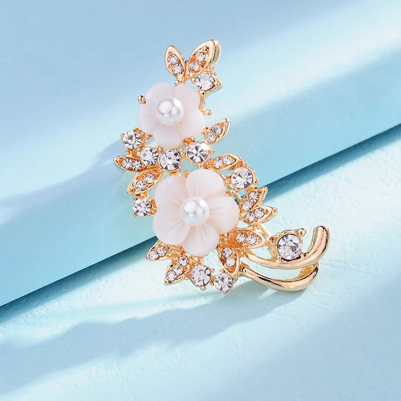 Роскошная Милая темпераментная брошь в виде ракушки цветов магнолии булавки для