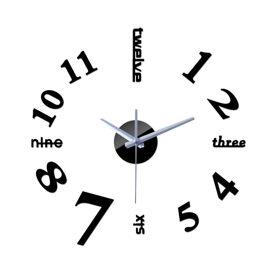Новые 3d часы настенные reloj де сравнению большие декоративные diy наклейки