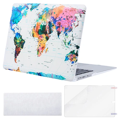 MOSISO Жесткий Чехол для ноутбука Macbook Air 13 A1466/A1369, чехол для ноутбука 2012-+ чехол для клавиатуры+ Защитная пленка для экрана - Цвет: World Map