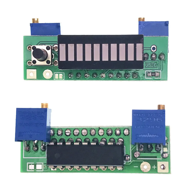 LM3914 Diy Наборы Дисплей светодиодный индикатор 10-сегметный Ёмкость Мощность уровень Батарея для автомобиля 5V 12V