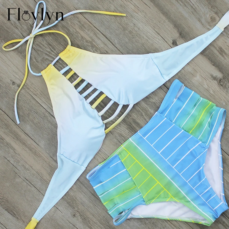 Купальник бикини с вырезами высокой талией в бразильском стиле|swimsuit swimsuit|swimsuit