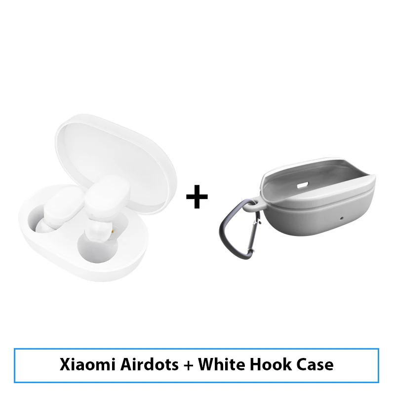 Add White Hook Case Xiaomi Mijia Airdots TWS Bluetooth Наушники Молодежная версия стерео бас BT 5.0 Наушники с микрофоном Handsfree Наушники AI Control - Цвет: Add White Hook Case