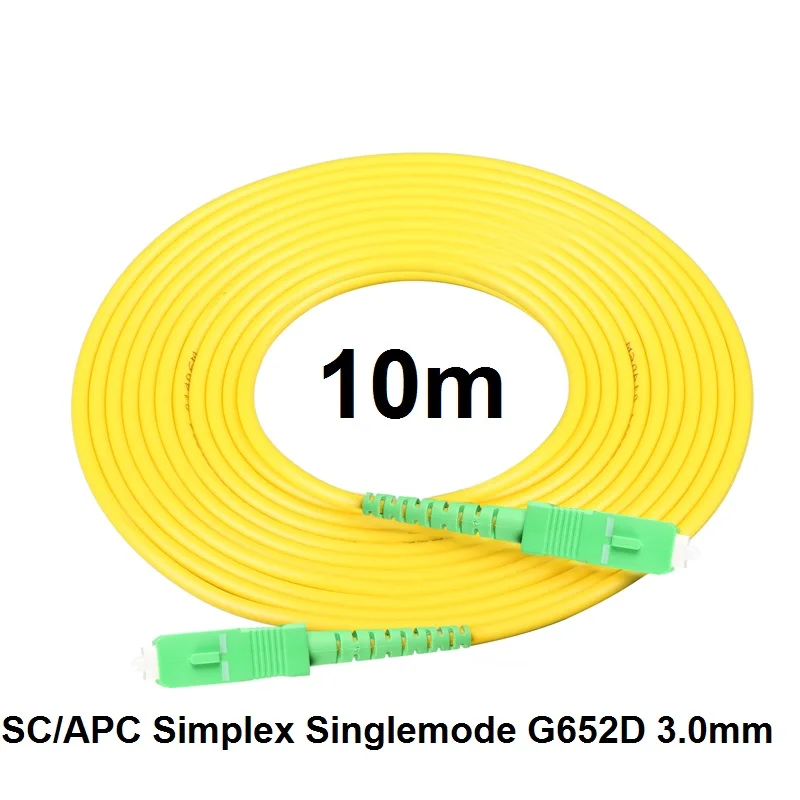 Бесплатная доставка SM SX ПВХ 3 мм 10 метров SC/APC Волоконно-оптический соединительный