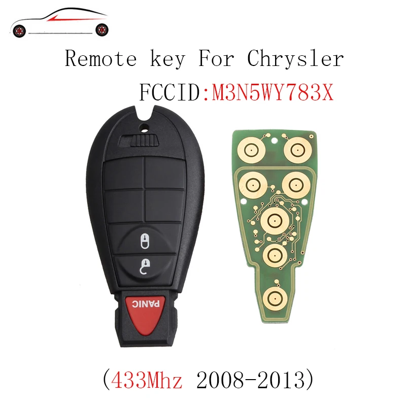Горбин 2 + 1 кнопки 433 Мгц дистанционный ключ DIY для Dodge 2008 2014 Grand Caravan 2009 2013