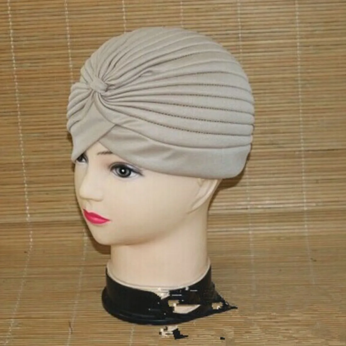 Bandanas Women Stretchy Turban Muslim Hat Headband Warp Female Chemo Hijab Knotted Indian Cap Adult Head Wrap for Women
