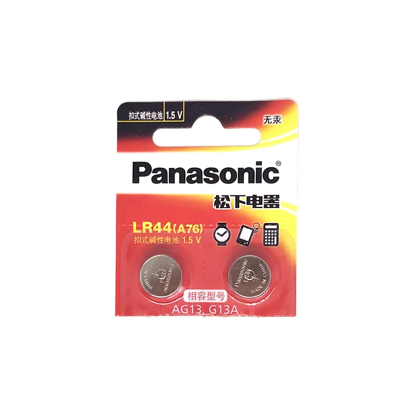 10 шт. PANASONIC A76 1,5 в 0% Hg кнопочная батарейка LR44 A76 AG13 SR1154 357 LR 44 для калькулятора игрушки батареи