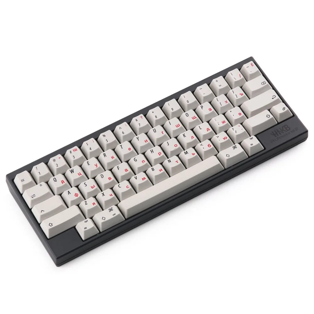 Электростатический емкостный EC светильник серый русский Keycaps Dye sub 60 клавиш