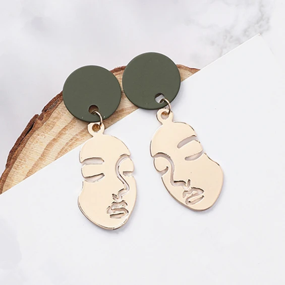2017 Лидер продаж абстрактный металл уход за кожей лица свисающие серьги для