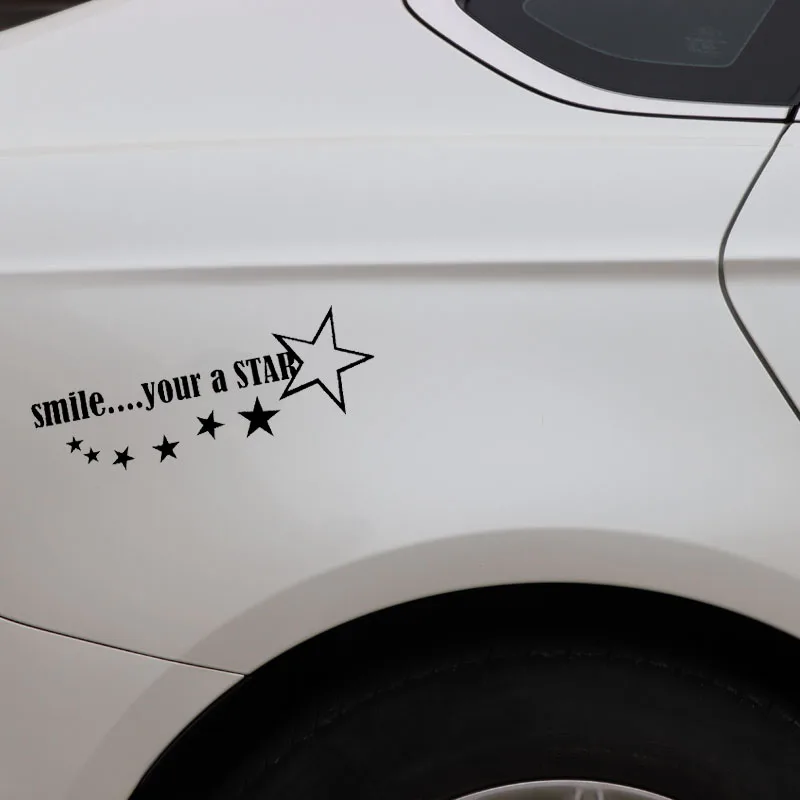 YJZT 17 см * 5 9 SMILE.YOUR A STAR Автомобильная наклейка Виниловая черный/серебристый цвет |