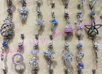 new arrival belly bar navel ring piercing fashion body jewelry mixed 12pcslot hot sale belly button rings crystal dangle fancy