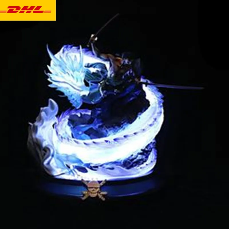 

15" Statue ONE PIECE Bust The Straw Hat Pirates Full-Length Portrait Roronoa Zoro With LED Light GK Action Figure Toy BOX Z1074