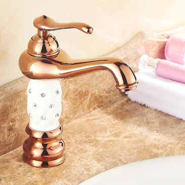 Розовое золото с бриллиантами белый керамические роскошные фонарь латунь ванной