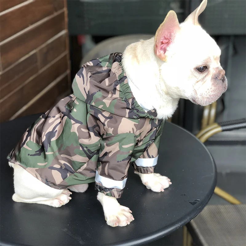 

French Bulldog Reflective Tape Raincoat Pet Dog Clothes for Small Dogs Chihuahua Yorkie Waterproof Hoodies Dropshipping PC0889