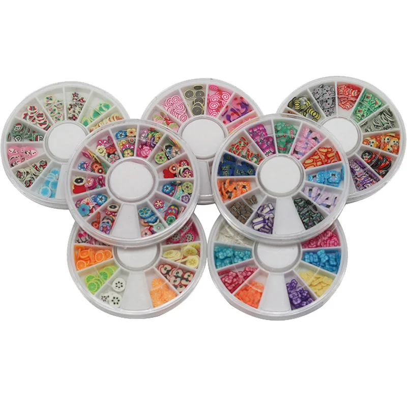 12 стилей Fimo Ломтики для слайма слайды кристально чистые поставки слаймов DIY