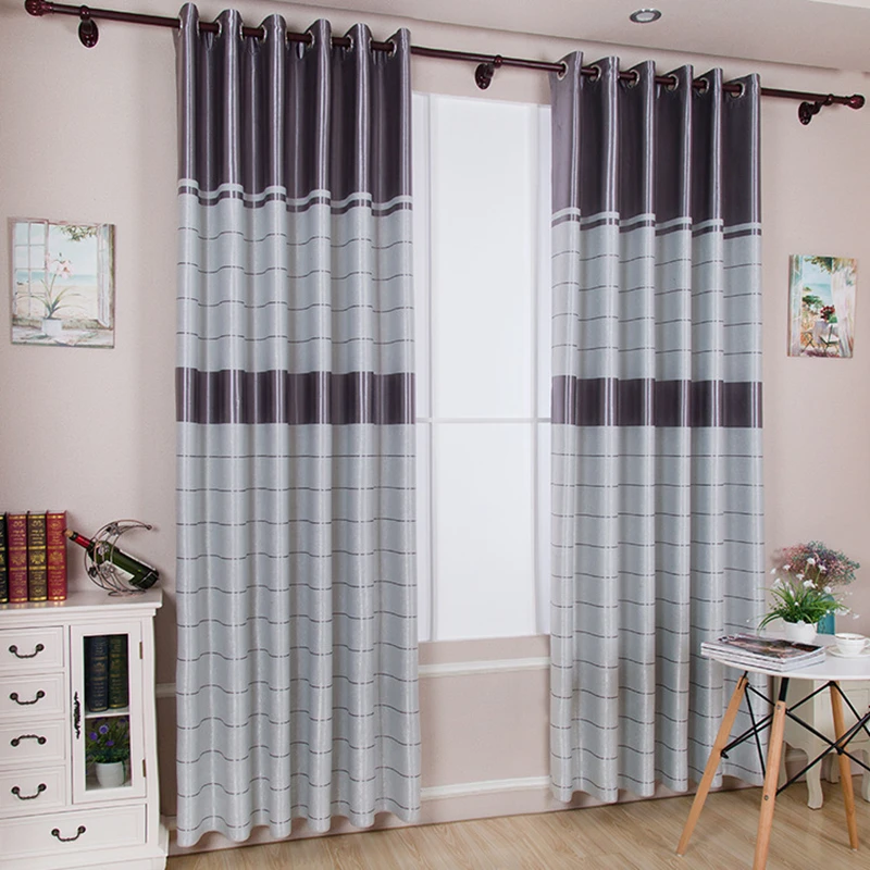 Полосатая затеняющая ткань для спальни гостиной современные оконные занавески