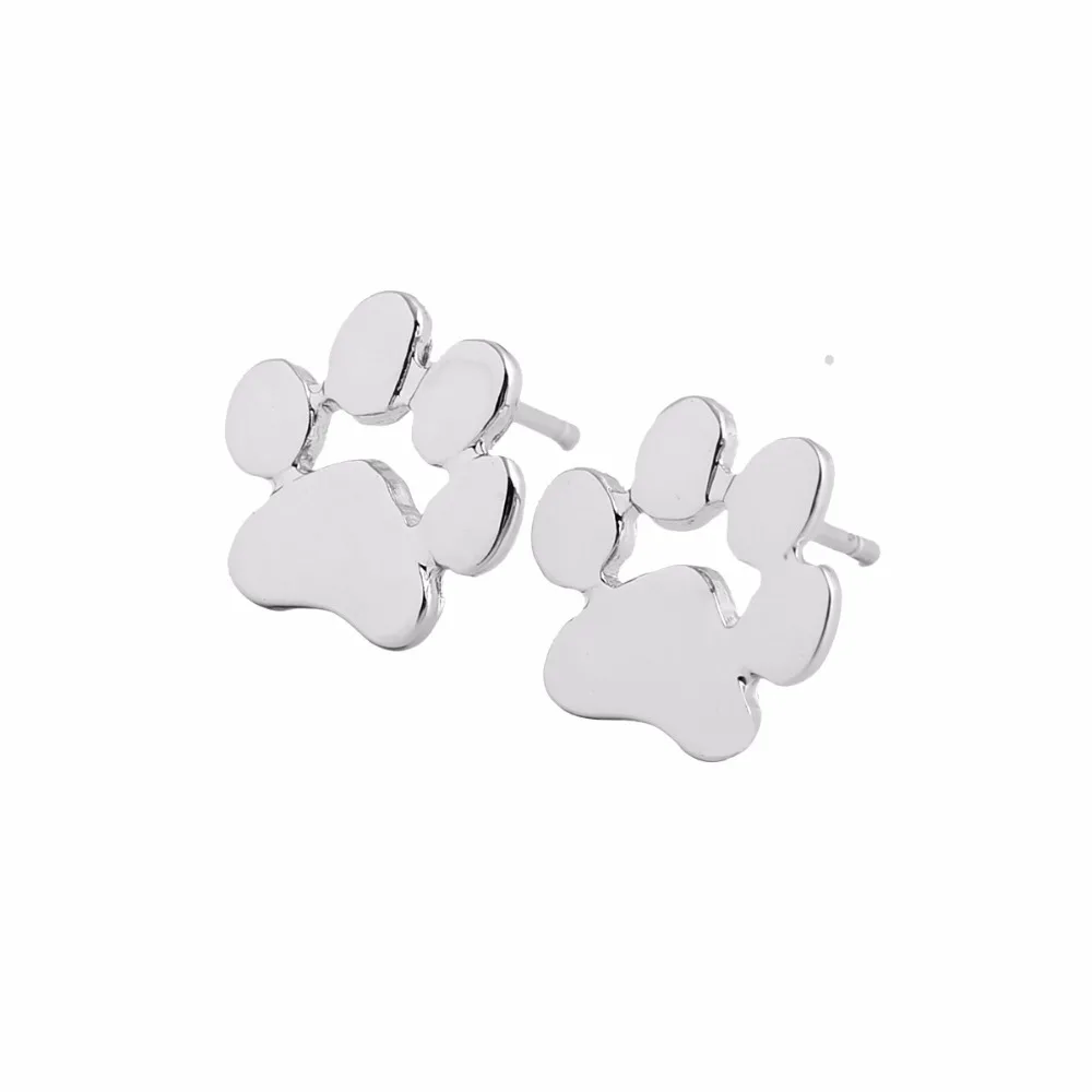 Oly2u милая собака Paw Print Серьги для Для женщин Кот и paw Серьги-гвоздики часть подарки