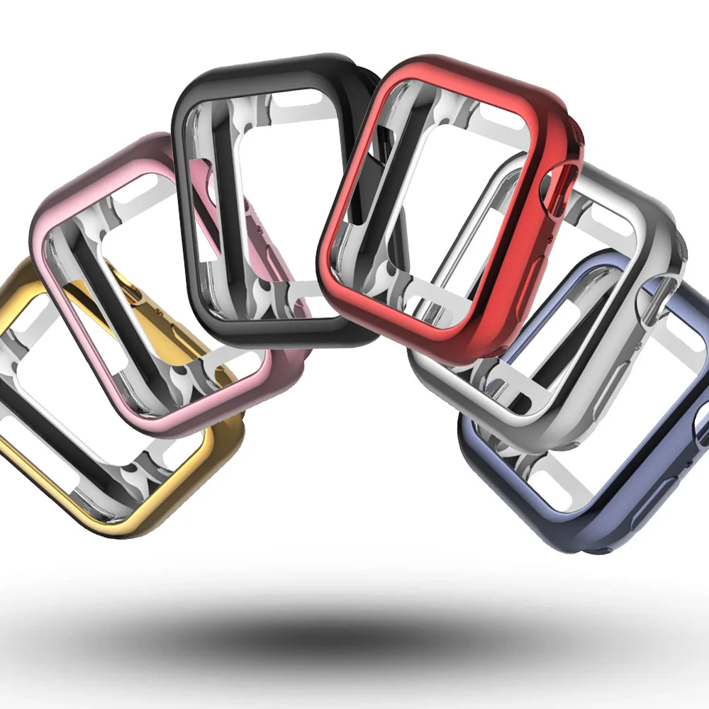 Роскошный защитный чехол с покрытием для Apple Watch SE Series 6 5 4 3 40 мм 44 38 42 мягкий бампер