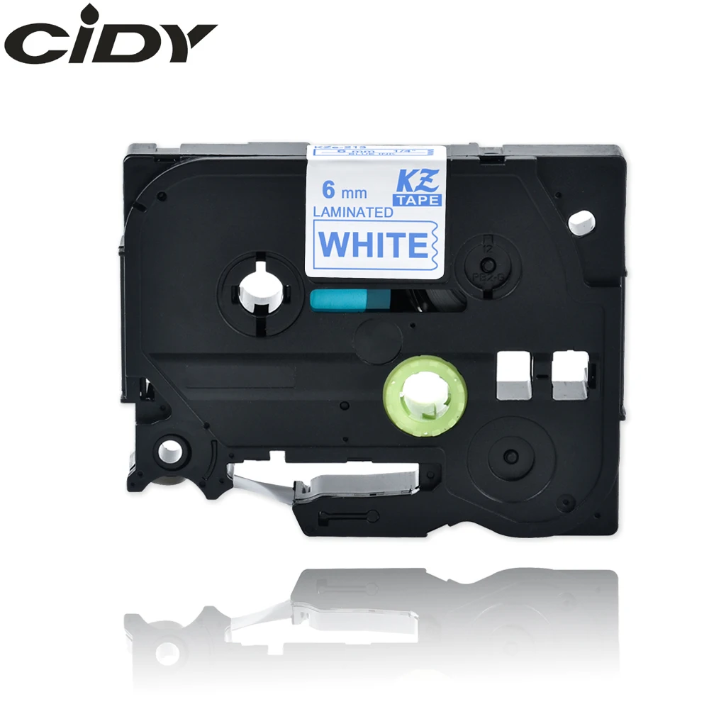 Cidy 1 шт. для Brother Tze 213 tz213 tze213 tz 6 мм синяя на белом ламинированная Этикетка ленты