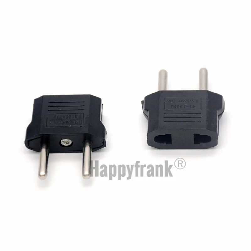 ЕС Путешествия Подключите адаптер США в ЕС AC мощность Plug конвертер Электрический бытовой Европейский адаптер Круглый контактный вилки разъем