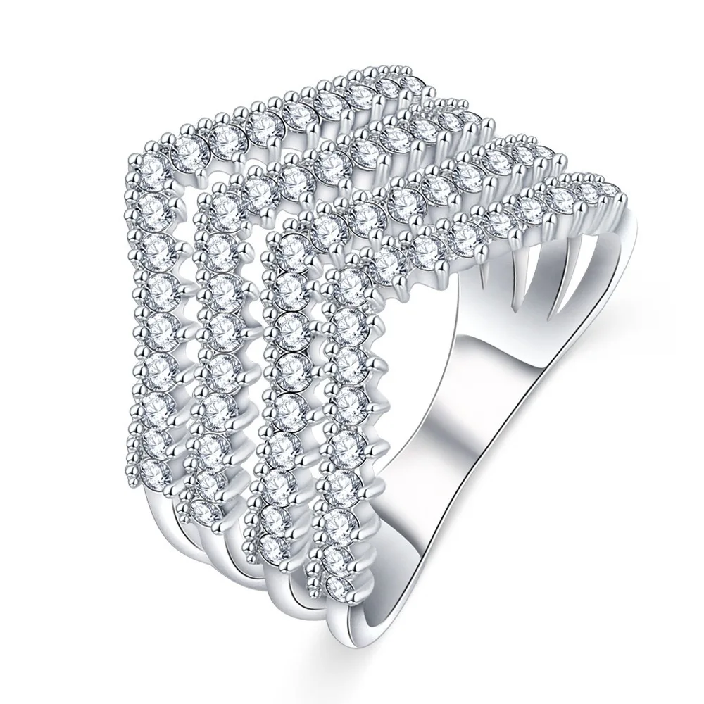 

2021 New Arrival Luxury Fashion Exaggerates Solid 925 Sterling Silver Ring For Women Girl Valentine's Day Gift Lady Jewelry