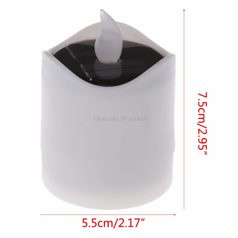 

Solar Powered LED Candle Light Yellow Flicker Tea Lamp Festival Wedding Romantic Decor No Smoke, No flame, No self - heating
