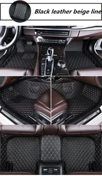 Upgrade leather car floor mats for Toyota Corolla / Altis 4-door Sedan 2007-2012 Custom foot Pads automobile carpet car covers