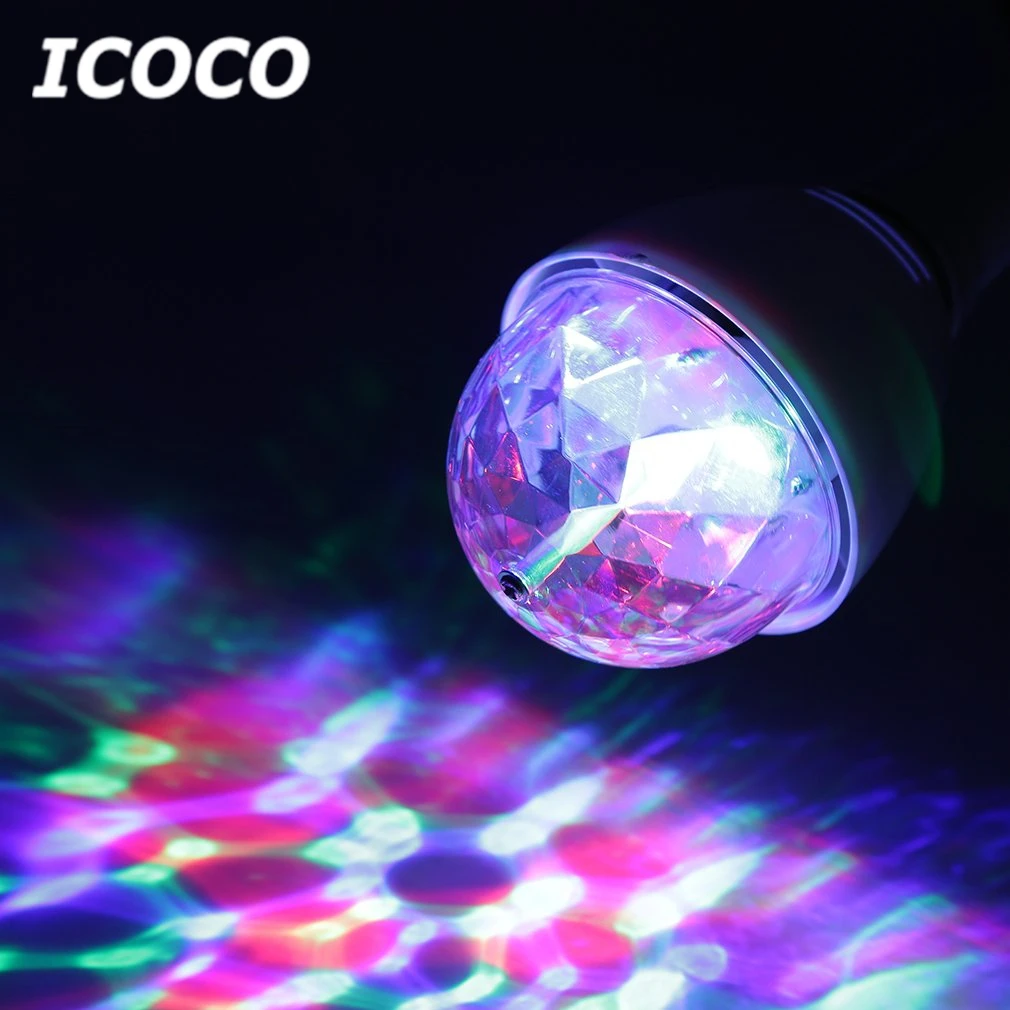 ICOCO E27 3W Multi-color Rotating RGB LED Bulb Stage Light for DJ Night Club Pub Party Disco Home Decor Flash Deal Hot Sale | Освещение