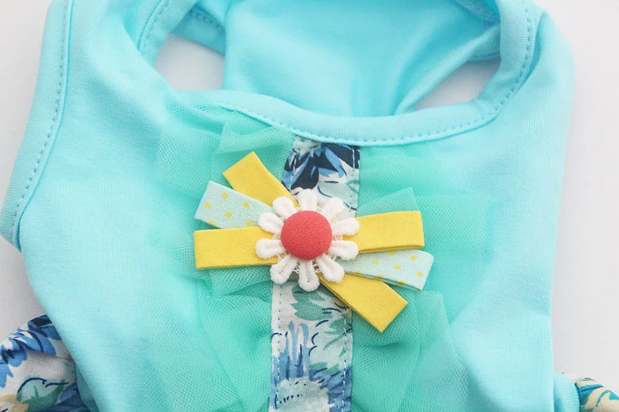 Платье рубашка с цветочным принтом для собак кошек щенков юбка одежда принцессы 5