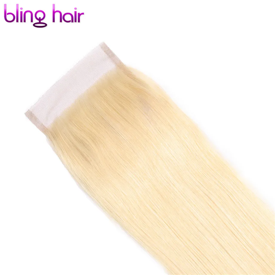 Bling hair человеческие волосы закрытие бразильское Закрытие 4*4 свободная часть 613