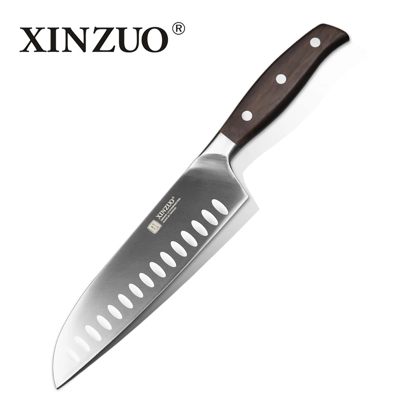 XINZUO, высокое качество, 3,5+ 5+ 8+ 8+ 8 дюймов, нож для очистки овощей, нож шеф-повара, нож для хлеба, Германия 1,4116, набор кухонных ножей из нержавеющей стали - Цвет: Zhi-Santoku Knife