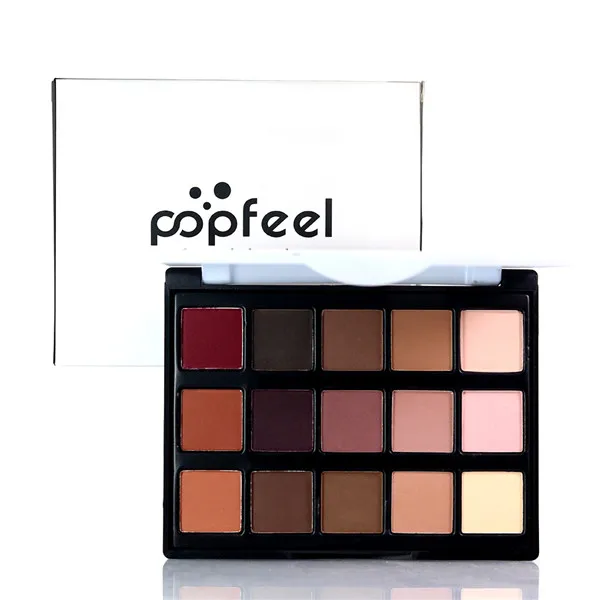 E15-1 POPFEEL, 15 цветов, блестящая палитра теней для век, водостойкая Мерцающая палитра для макияжа, модный пигмент для глаз, контур, Косметика для макияжа, TSLM2 - Цвет: E15-1
