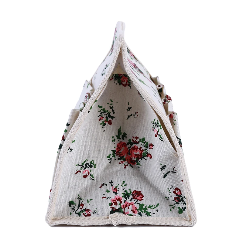 Разбитая цветочная ткань многофункциональная коробка для хранения розовое