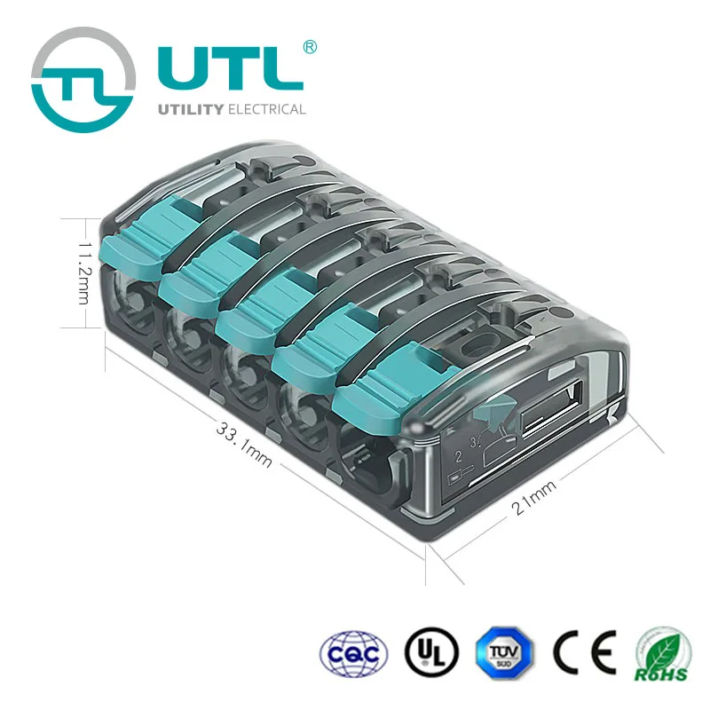 UTL UBC-595 (20 шт 5 штифтов) рычаг-гайка быстрого вставного ввода провода клеммные