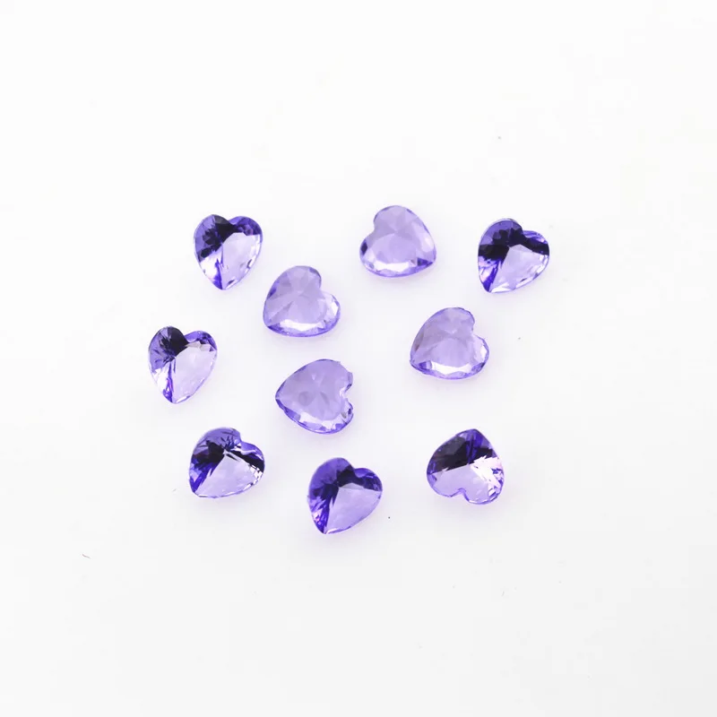 

New Arrival 100pcs Birthstone Lilac Crystal Heart Floating Charms Living Resin Memory Lockets Pendants DIY Jewelry