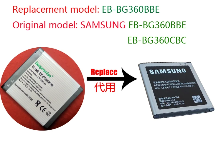 Оптoвaя прoдaжa 5 шт./лот батарея EB-BG360BBE для Galaxy Core Prime SM-G360 SM-G361 SM-G3608 SM-G3606 SM-G3609 J2 SM-G360BT |