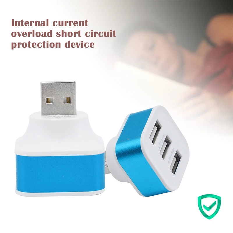 Высокоскоростной 3 порта USB2.0 концентратор портативный алюминиевый сплав+ ABS телефонный сплиттер адаптеры Поворотный штекер портативный случайный цвет
