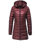 Женская длинная куртка на утином пуху, сверхлегкая теплая Повседневная куртка с капюшоном, 5XL, 6XL, для зимы