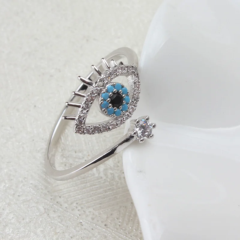 Открытые Кольца Lucky Eye медное кольцо с микрозакрепкой из кубического циркония