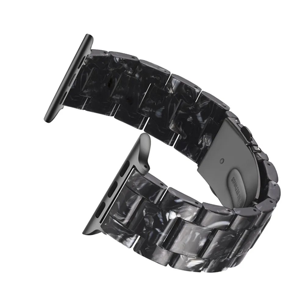 Полимерный ремешок для часов Apple Watch Series 4 3 2 1 ремешок из нержавеющей стали браслет с пряжкой для iWatch Band 38 мм 40 мм 42 мм 44 мм ремешок