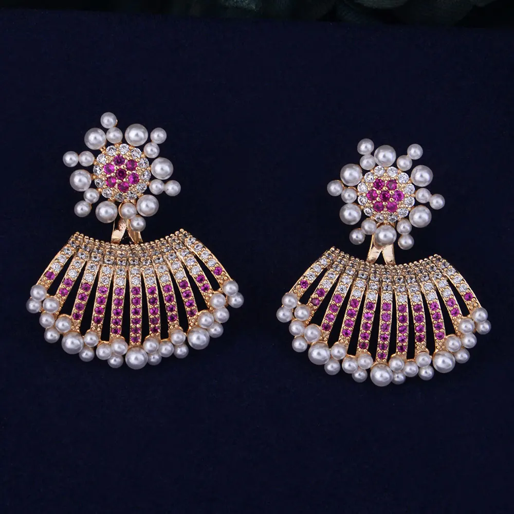 Женские серьги гвоздики с искусственным жемчугом и фианитом|pearl stud earrings|stud earringsear