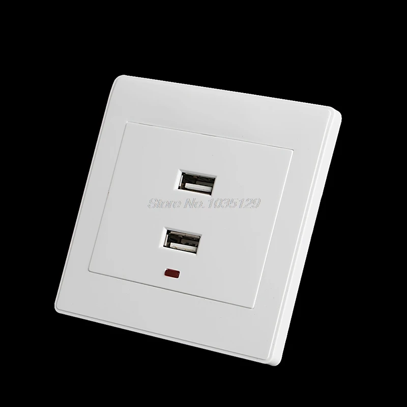 Двойная USB настенная розетка зарядное устройство AC/DC адаптер питания штепсельная