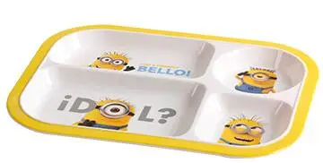 

2017 new arrival Brand Kids Melamine Dinnerware 4 pcs/Set Character Dishes Including Plate Bowl Mug Flatware Gift Box